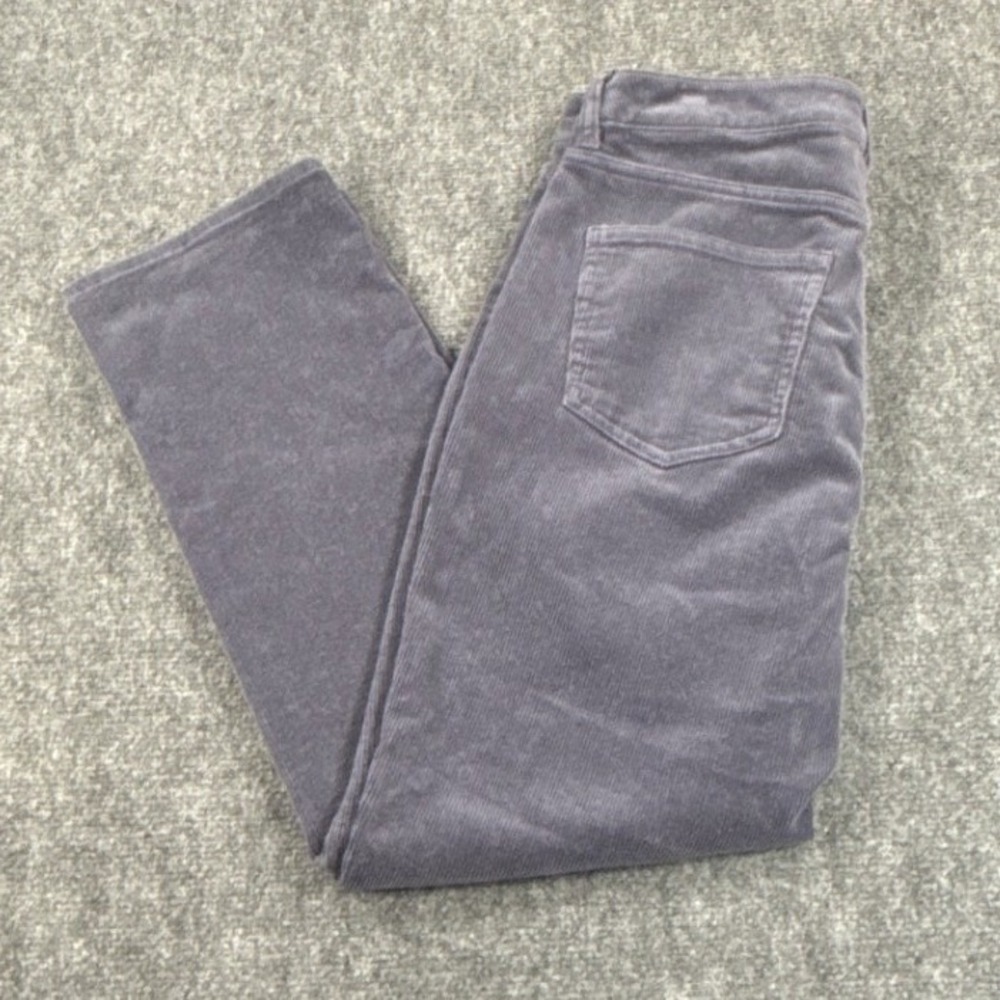 Quince Corduroy Pants Womens 6 Storm Blue Organic Cotton Stretch Straight Leg